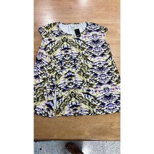 AVENUE YELLOW MIRAGE SPLIT SIDE BLOUSE WOMENS SIZE 20 NEW P1-196